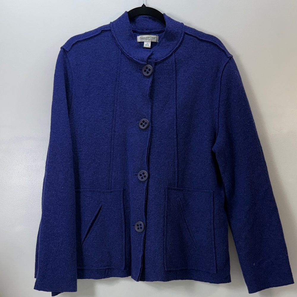 Coldwater Creek Purple Button-Up Blazer Size L - Picture 1 of 6